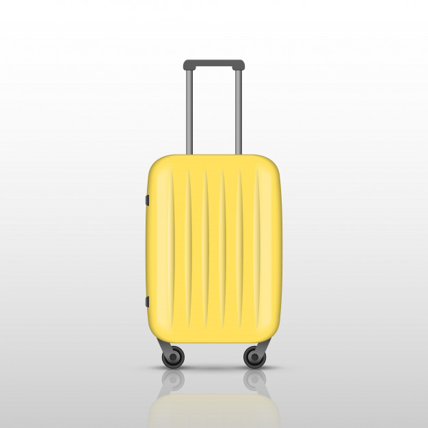 maleta de viaje amarilla