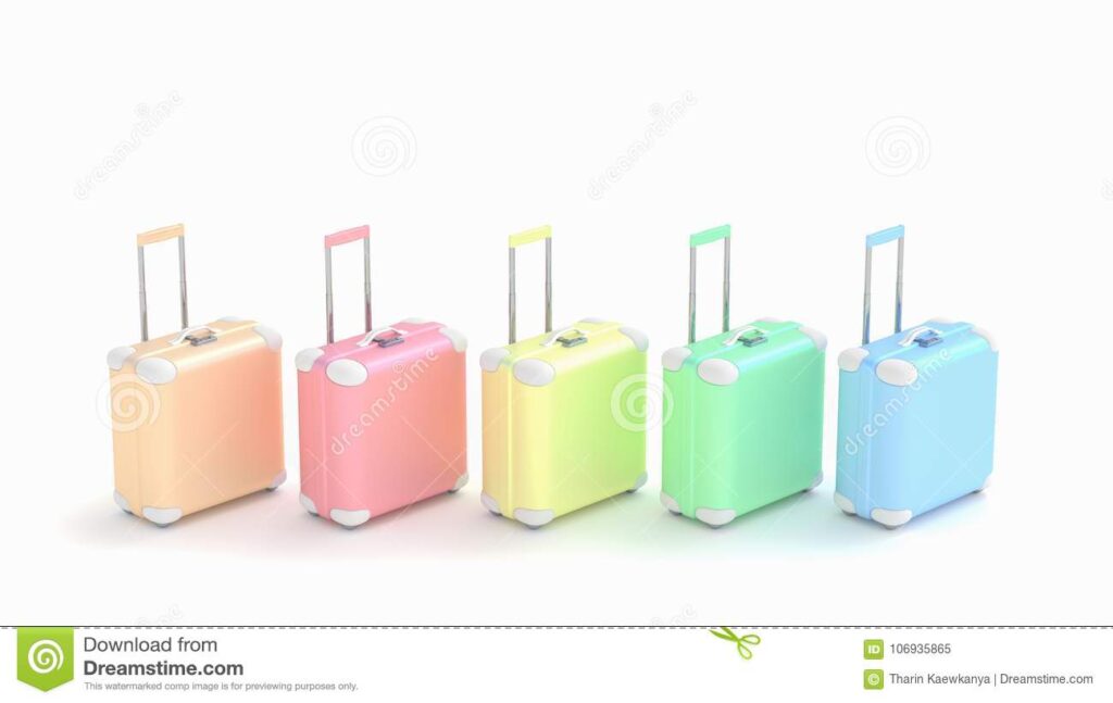 maleta de viaje color pastel