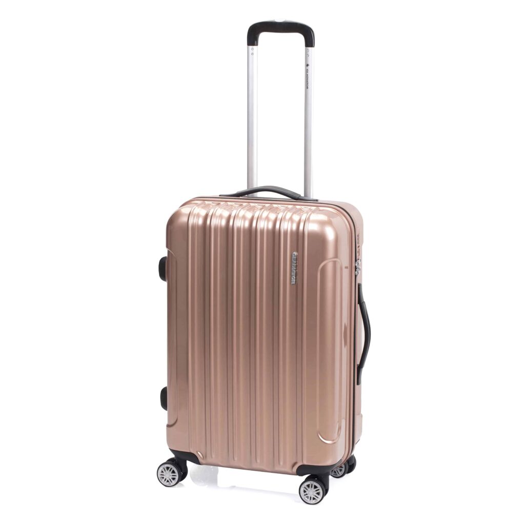 maleta de viaje oro rosa