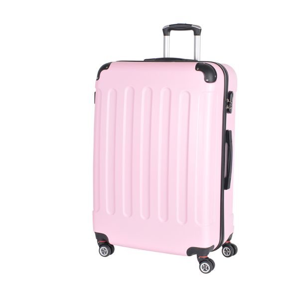 maleta de viaje rosa pastel